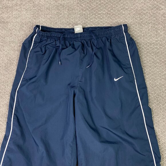 Vintage Nike Swoosh Track Pants Men's Large Blue Baggy Wide Leg Y2K 118237-451 - Picture 3 of 15